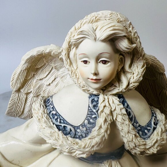 Vtg 2002 Sarahs Angels "Holly" December Birthday Figurine Christmas Poinsettia - Picture 2 of 5